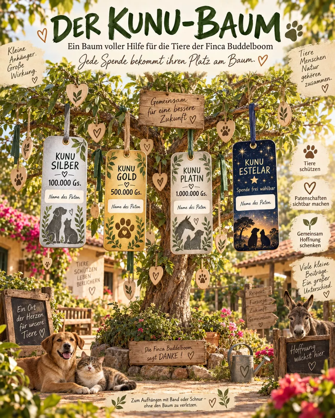 Finca Buddelboom, Gnadenhof, Tierheim, ein herz für Tiere, Esel, KUNU Aktion, werde Pate, Brigitte Fuzellier, Acuna, Altos, Paraguay auswandern